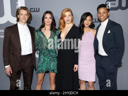 Alex Saxon, Maddison Jaizani, Kennedy McMann, Leah Lewis & Tunji Kasim attending The CW Network 2019 Upfront held at New York City Center on May 16, 2019 in New York City, USA. Stock Photo