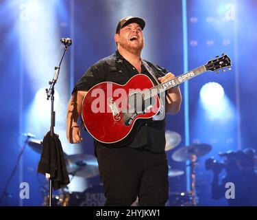 Luke Combs performing during Day Three of the 2019 CMA Fest in Nashville Stock Photo