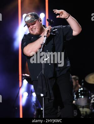 Luke Combs performing during Day Three of the 2019 CMA Fest in Nashville Stock Photo