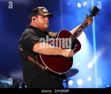 Luke Combs performing during Day Three of the 2019 CMA Fest in Nashville Stock Photo