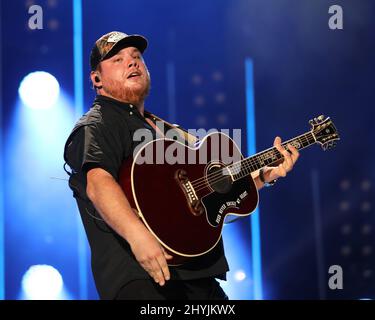 Luke Combs performing during Day Three of the 2019 CMA Fest in Nashville Stock Photo