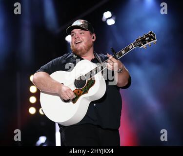 Luke Combs performing during Day Three of the 2019 CMA Fest in Nashville Stock Photo