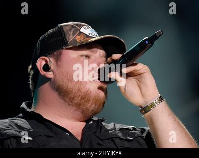 Luke Combs performing during Day Three of the 2019 CMA Fest in Nashville Stock Photo