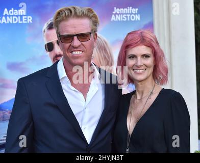 Jake Busey and April Hutchonson attending the premiere of Murder Mystery in Los Angeles, California Stock Photo