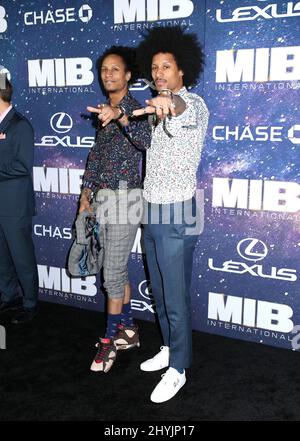 Laurent Bourgeois & Larry Bourgeois attending the 'Men In Black International' World Premiere held at the AMC Lincoln Square, New York Stock Photo