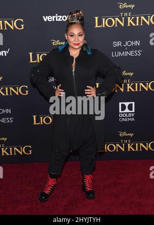 Raven Simone at 'The Lion King' world premiere held at the Dolby Theatre on July 9, 2019 in Hollywood, CA. Stock Photo