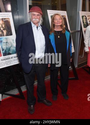 David Crosby and Jan Dance arriving to the 'David Crosby: Remember My Name' Los Angeles Premiere at Linwood Dunn Theater on July 18, 2019 in Hollywood, Los Angeles. Stock Photo