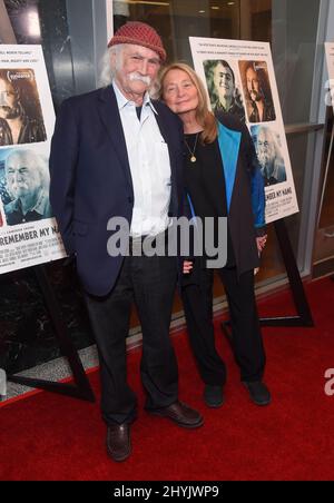 David Crosby and Jan Dance arriving to the 'David Crosby: Remember My Name' Los Angeles Premiere at Linwood Dunn Theater on July 18, 2019 in Hollywood, CA. Stock Photo
