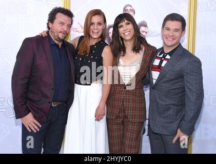 Danny McBride, Cassidy Freeman, Edi Patterson and Adam DeVine arriving to the 'The Righteous Gemstones' Los Angeles Premiere at Paramount Studios on July 25, 2019 in Hollywood, CA. Stock Photo