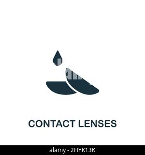 Contact Lenses icon. Monochrome simple icon for templates, web design and infographics Stock Vector
