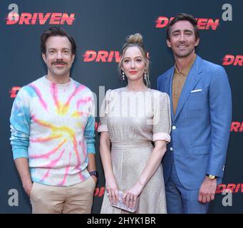 Jason Sudeikis, Judy Greer and Lee Pace attending the premiere of Driven, in Los Angeles, California Stock Photo