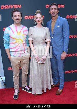 Jason Sudeikis, Judy Greer and Lee Pace attending the premiere of Driven, in Los Angeles, California Stock Photo