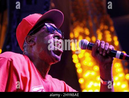 Tone Loc onstage at the I LOVE THE 90'S concert at the Fremont Street Experience Labor Day Weekend Concerts held on the Third Street Stage on September 1, 2019 in Las Vegas. Stock Photo