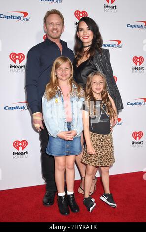 Ian Ziering, Erin Kristine Ludwig, Mia Loren Ziering and Penna Mae Ziering at the 2019 iHeartRadio Music Festival held at the T-Mobile Arena Stock Photo