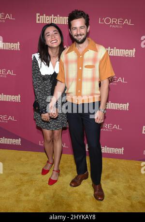 Maya Erskine and Michael Angarano arriving to the Entertainment Weekly Pre-Emmy Party at Sunset Tower Hotel Stock Photo