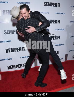 Jai Courtney and Beau Knapp arriving to the 'Semper Fi' Los Angeles Screening at ArcLight Cinema on September 24, 2019 in Hollywood, CA. Stock Photo