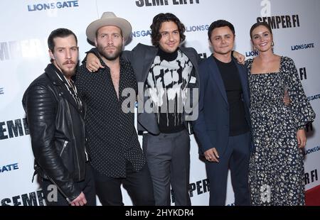 Beau Knapp, Jai Courtney, Nat Wolff, Arturo Castro and Leighton Meester arriving to the 'Semper Fi' Los Angeles Screening at ArcLight Cinema on September 24, 2019 in Hollywood, CA. Stock Photo