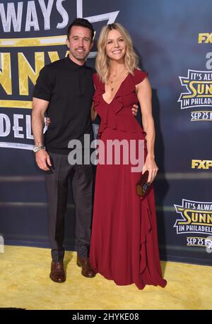 Rob McElhenney and Kaitlin Olsen at the season 14 premiere of 'It's Always Sunny In Philadelphia' held at the TCL Chinese Theatre IMAX on September 24, 2019 in Hollywood, CA. Stock Photo