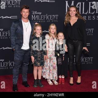 Luke Hemsworth and Samantha Hemsworth at the world premiere of 'Maleficent: Mistress of Evil' held at the El Capitan Theatre on September 30, 2019 in Hollywood, CA. Stock Photo