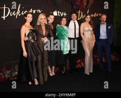 Ella Hunt, Jane Krakowski, Anna Baryshnikov, Alena Smith, Adrian Blake Enscoe, Hailee Steinfeld & Toby Huss attending the 'Dickinson' World Premiere at St. Ann's Warehouse on October 17, 2019 in Brooklyn, USA. Stock Photo