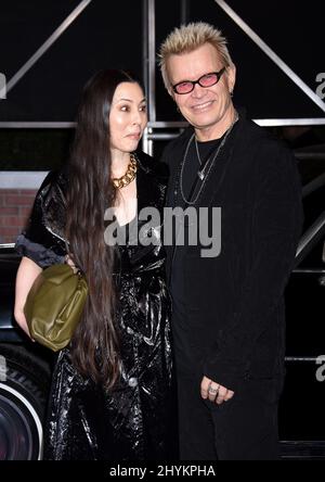 China Chow and Billy Idol attending the premiere of Netflix's The Irishman, in Los Angeles, California Stock Photo