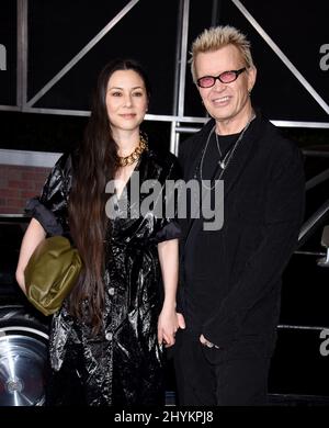 China Chow and Billy Idol attending the premiere of Netflix's The Irishman, in Los Angeles, California Stock Photo