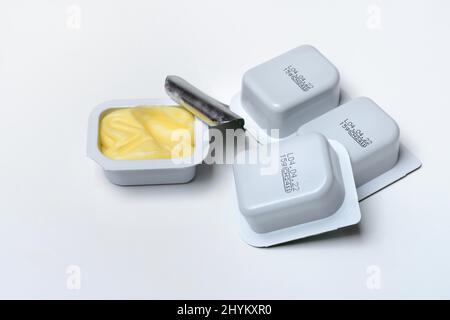 Butter in breakfast portion, portion pack Stock Photo - Alamy