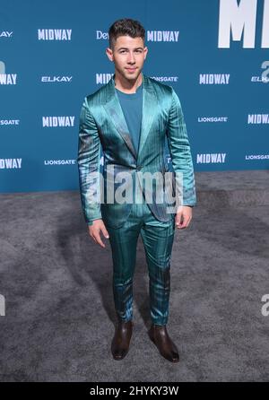Nick Jonas attending the World premiere of Midway Stock Photo