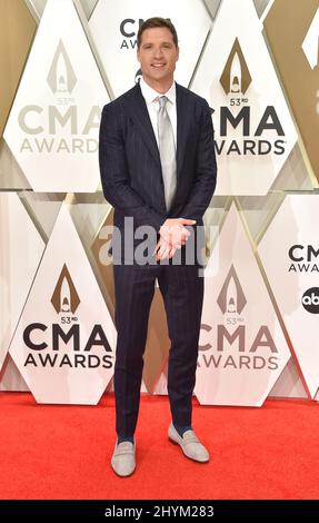 Walker Hayes arriving to the 53rd Annual CMA Awards held at Bridgestone Arena on November 13, 2019 in Nashville, TN. Stock Photo