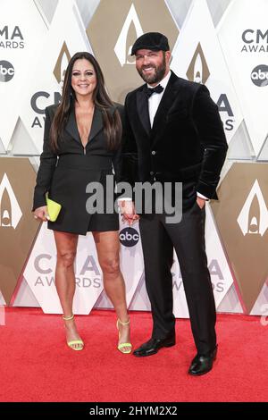 Sara Evans and Jay Barker at the 53rd Annual Country Music Association Awards hosted by Carrie Underwood and Dolly Parton and Reba McEntire held at the Bridgestone Arena on November 13, 2019 in Nashville, TN. Stock Photo