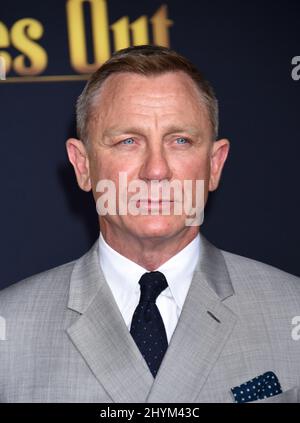 Daniel Craig at the 'Knives Out' Los Angeles Premiere held at the Regency Village Theatre on November 14, 2019 in Westwood, Los Angeles. Stock Photo