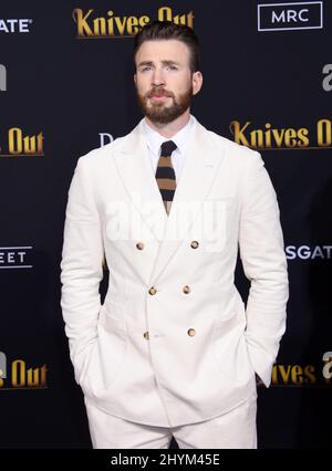 Chris Evans at the 'Knives Out' Los Angeles Premiere held at the Regency Village Theatre on November 14, 2019 in Westwood, Los Angeles. Stock Photo