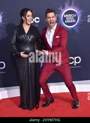 Aijia Grammer and Andy Grammer attending the 2019 American Music Awards held at the Microsoft Theatre in Los Angeles, California Stock Photo