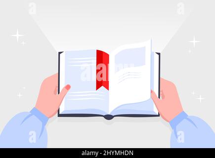 Hands holding book Stock Vector