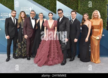 Emily Hampshire, Daniel Levy, Eugene Levy, Sarah Levy, Dustin Milligan, Annie Murphy, Catherine O'Hara, Noah Reid, Jennifer Robertson at the 26th Annual Screen Actors Guild Awards held at the Shrine Auditorium on January 19, 2020 in Shrine Auditorium, CA. Stock Photo