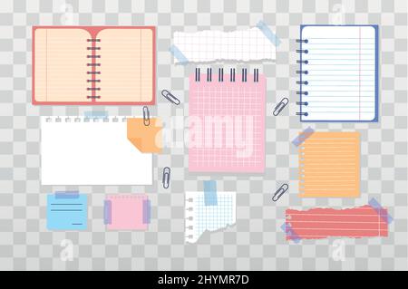 Paper notes set Stock Vector