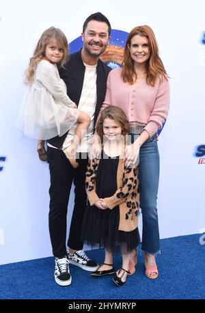Los Angeles, USA. 9th Dec 2018. Sailor Stevie Swisher, Nick Swisher,  Emerson Jay Swisher and JoAnna Garcia Swisher arrive at the Brooks Brothers  Annual Holiday Celebration In Los Angeles To Benefit St.