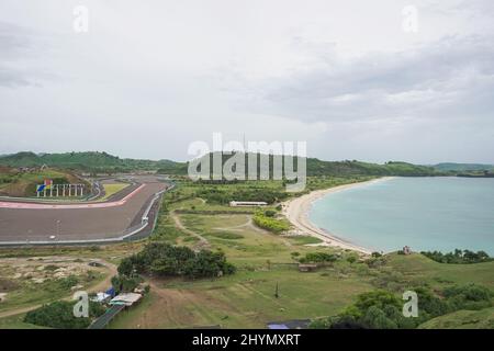 the view of the circuit and the adjacent beach which adds to the beautiful impression Stock Photo