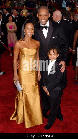 Jada Pinkett Smith, Will Smith and son Jaden Smith attend the 79th Annual Academy Awards at the Kodak Theatre. Picture: UK Press Stock Photo