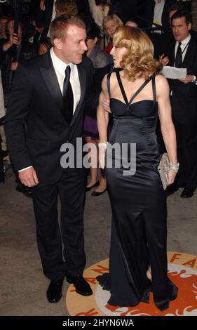 Guy Ritchie and Madonna attend the 2007 Vanity Fair Oscar Party at Mortons Restaurant in Hollywood. Picture: UK Press Stock Photo