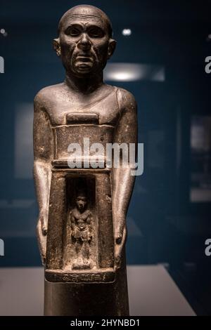 Sematauy statue,basalt, Ptolemaic dynasty, 150-30 BC, Egypt, collection of the British Museum Stock Photo