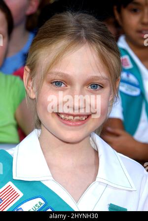 Dakota Fanning Inducted into the Girl Scouts of the USA in Burbank, California. Picture: UK Press Stock Photo