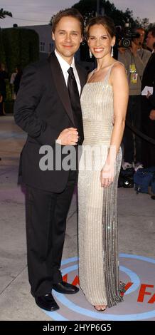 Hilary Swank & Chad Lowe attend the 'Vanity Fair Oscar Party 2004' at Mortons Restaurant in West Hollywood. PIcture: UK Press Stock Photo