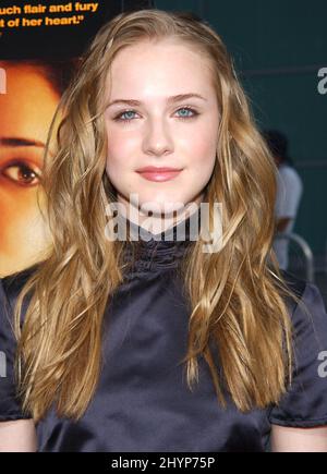 EVAN RACHEL WOOD ATTENDS THE 'THIRTEEN' FILM PREMIERE IN HOLLYWOOD. PICTURE: UK PRESS Stock Photo