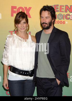 Keanu Reeves and Sandra Bullock attend the Los Angeles Premiere of 