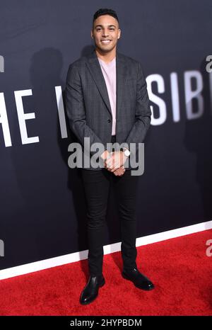 Michael Evans Behling arrives at the Los Angeles Premiere Of Universal Pictures' 'The Invisible Man' held at the TCL Chinese Theatre IMAX on February 24, 2020 in Hollywood, Los Angeles, California, United States. Stock Photo