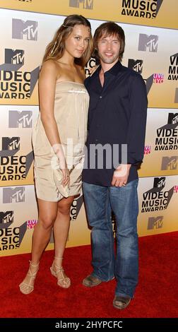 James Blunt & Petra Nemcova attend the 2006 MTV Video Music Awards at Radio City Music Hall, New York. Picture: UK Press Stock Photo