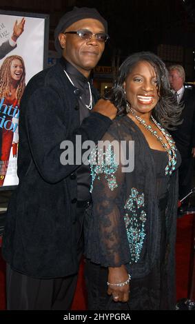 SAMUEL L. JACKSON & LATANYA RICHARDSON ATTEND 'THE FIGHTING TEMPTATIONS' FILM PREMIERE IN CALIFORNIA. PICTURE:UK PRESS Stock Photo