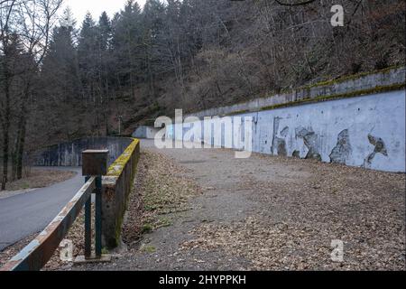 Belfort, France - February 19 , 2022: This bunker was part of the French Maginot Line. It has an underground network underneath. It served as command Stock Photo