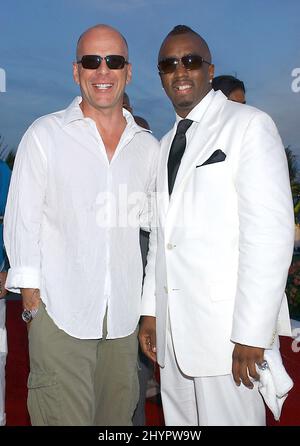 Bruce Willis & Sean 'P. Diddy' Combs attend the 2004 MTV Music Video Awards in Miami, Florida. Picture: UK Press Stock Photo